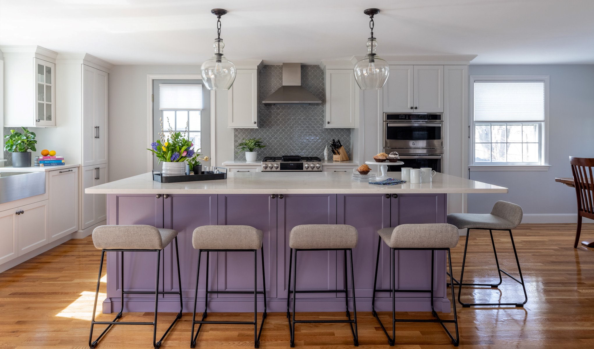 McGuire + Co. Leans Into Lavender For a Melrose Kitchen Remodel
