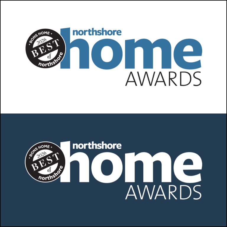 BONS Home 2026 Northshore Home Awards logo in full color and white