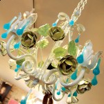 blue and white chandelier