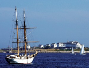 schooner on the ocean