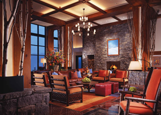 rustic resort lodge lobby