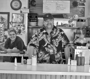 Tucker's Farm Family Diner owner Dave Tucker with employee Aleah Conrad