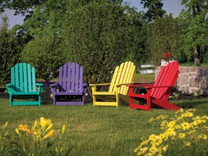 colorful adirondack chairs
