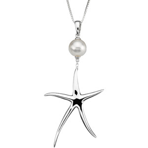 starfish necklace with a pearl