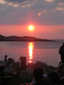 sunset over Maine coast