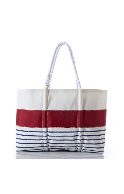 Sea Bags  Red Mariner Stripe Beverage Bucket Bag